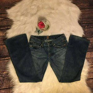 7 For All Mankind A Pocket Medium Wash Denim Bootcut Jeans Womens Size 28x29 Low